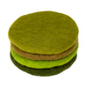 Handcrafted Felt Macaroon Trivet & Coaster Gift Set in Avocado Green