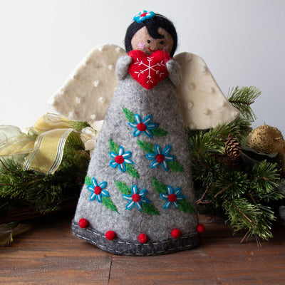 Handcrafted Felt Angel Tree Topper/Tabletop Décor, Turquoise