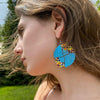 Maasai Bead Tuquoise and Multicolor Circle Earrings