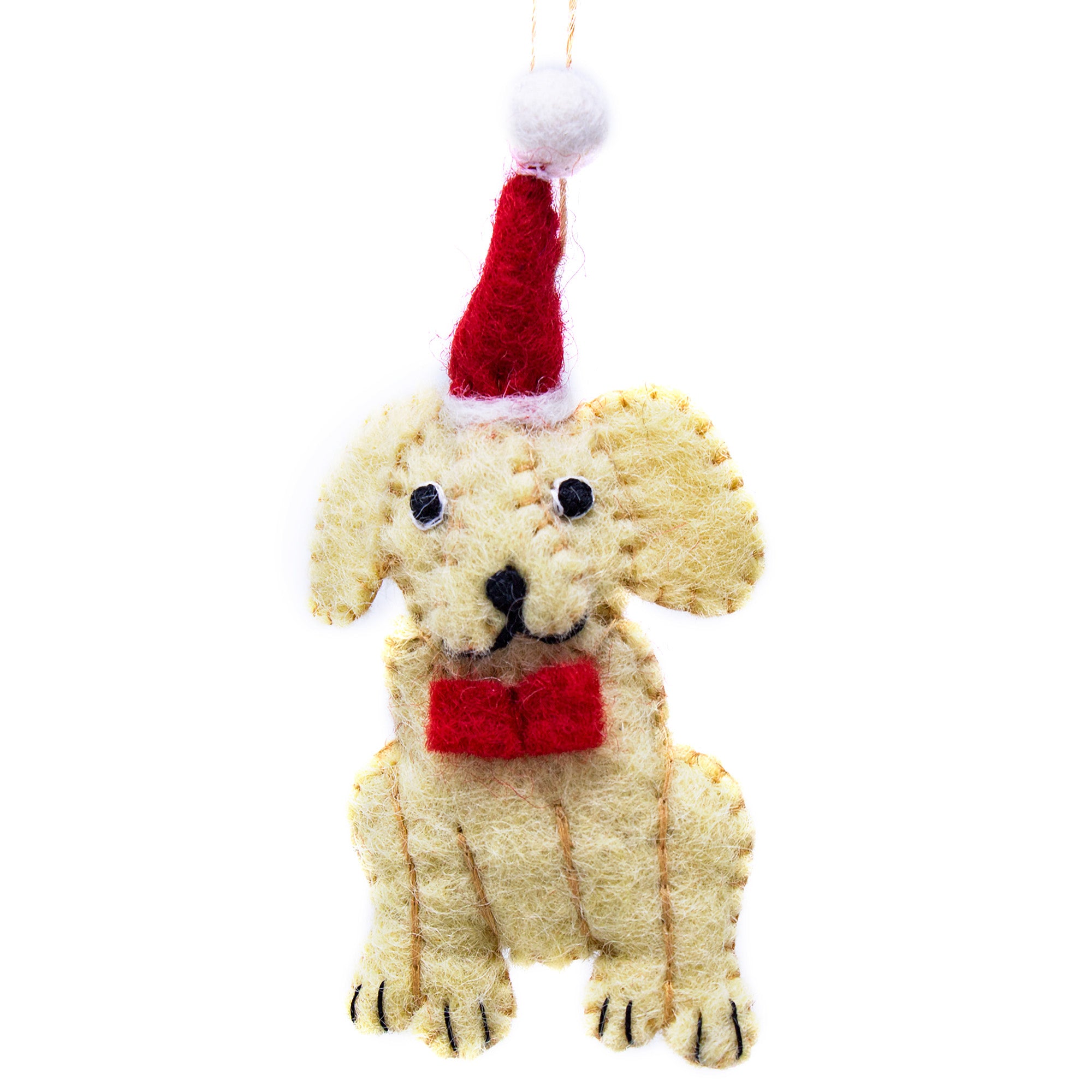 Golden Labrador Santa Handmade Felt Ornament