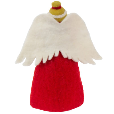 Handcrafted Felt Angel Tree Topper/Tabletop Decor, Red