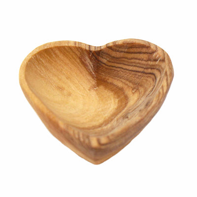 Petite Olive Wood Heart Trinket Bowl