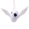 White Dove and Mistletoe Handmade Felt Ornaments, Set of 2