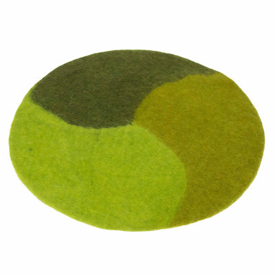 Handmade Felt Paisley 13.75inch Charger: Avocado