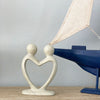 Soapstone Lover's Heart Sculpture in White