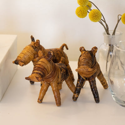 Banana Fiber Baby Hippo Sculpture