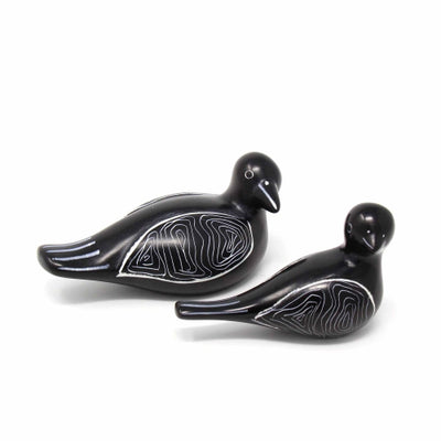 Soapstone Black Birds - Set of Two