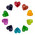 Mini Carved Soapstone Hearts in Assorted Solid Colors, Set of 10