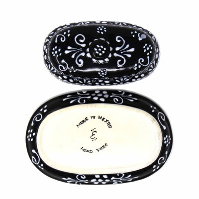 Encantada Handmade Pottery Butter Dish, Ink