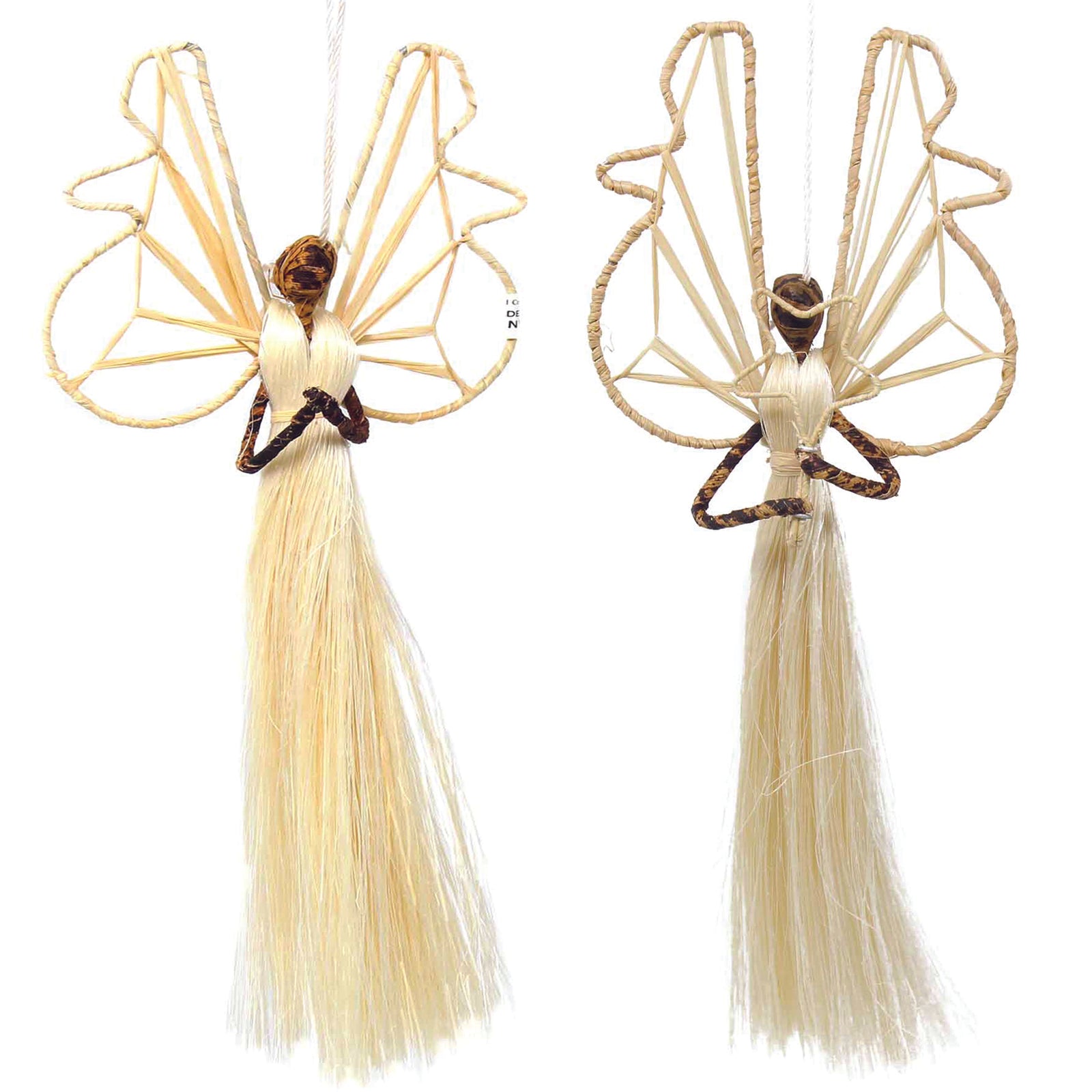 Set of 2 9in Sisal Angel Ornaments - Devotional