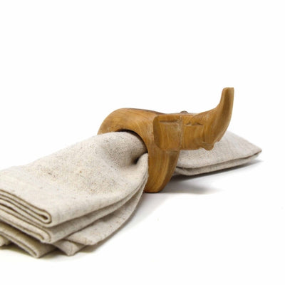 Mahogany Elephant Napkin Rings