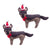 German Shepherd Santa Dog Handmade Felt Ornaments, Set of 2