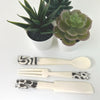 Batik Bone Animal Appetizer Set of 3 (Spoon, Fork, Spreader)