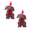 Chocolate Labrador Dog Santa Handmade Felt Ornaments, Set of 2