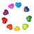 Mini Colorful Soapstone Hearts in Assorted Colors with Designs, Set of 10
