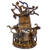 Banana Fiber Elephants Circling a Tree Christmas or Decor Ornament