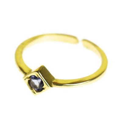 Handmade Gemstone 18K Gold-Plated Stackable Rings, Set of 3