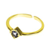 Iolite Gemstone 18K Gold-Plated Stackable Ring