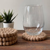 Driftwood Brown Felt Ball Coasters, Set of 4