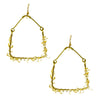 Handmade Citrine Uncut Stone Brass Geometric Earrings