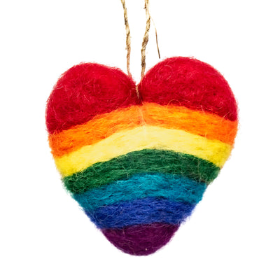Needle Heart and STAR Burst Handmade Felt Ornaments, Set of 2
