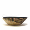 Woven Sisal Basket, Spiral Pattern in Natural/Black