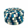 Felt Ball Coasters: 4-pack, Ice Blue