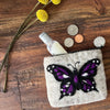 Handcrafted Butterfly Felt Coin Zipper Pouch