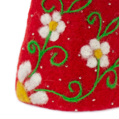 Handcrafted Felt Angel Tree Topper/Tabletop Decor, Red