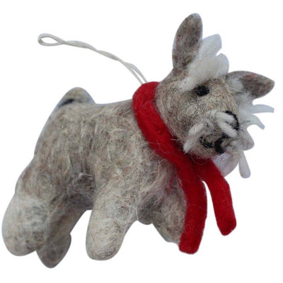 Terrier Dog Handmade Felt Ornaments, Set of 2