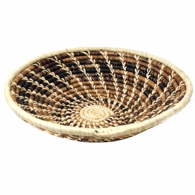 Woven Sisal Basket, Wheat Stalk Spirals In Natural