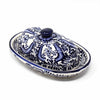 Encantada Handmade Pottery Butter Dish, Blue Flower