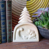 Soapstone Kenya Nativity Sculpture of Holy Family under Christmas Tree