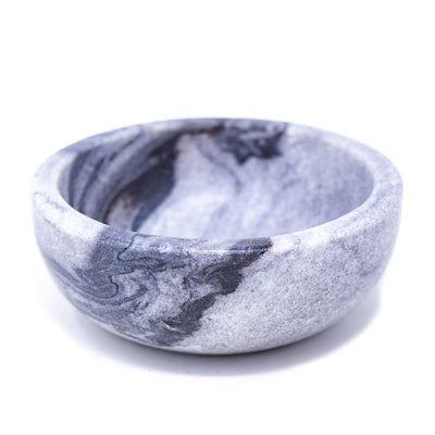 Handmade Grey Marble Pinch Bowls, Set of 2