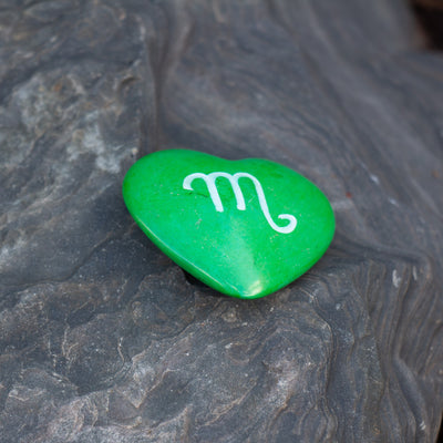 Handcarved Zodiac Kisii Soapstone Hearts, Set of 5: SCORPIO