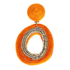 Handmade Oval Orange Statement Earrings