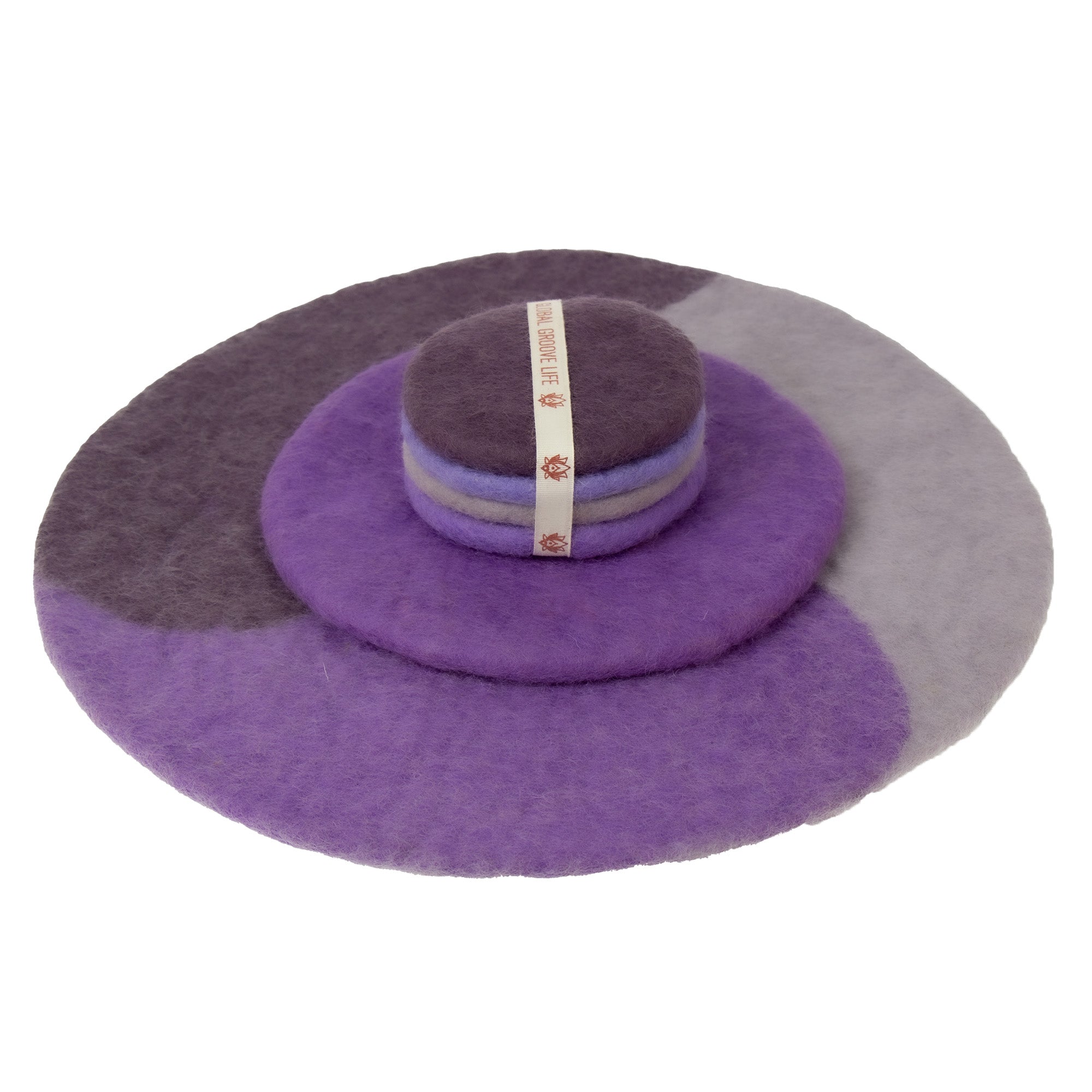 Handmade Felt Paisley 13.75inch Charger: Lilac Dusk