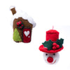 Classic Tophat Snow Friend and Cabin Handmade Felt Ornaments, Set of 2