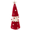 Handcrafted Felt Christmas Tree Topper or Tabletop Decor, Set of 3 Red