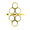 Handmade Honeycomb Golden Brass Ring