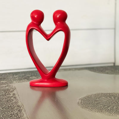 Soapstone Lovers Heart Red - 8 Inch