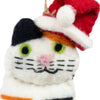 Handcrafted Felt Calico Santa Cat Felt Ornament