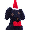 Black Labrador Dog Santa Handmade Felt Ornaments, Set of 2