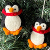 Handmade Penguin  Felt Ornaments, Set of 2