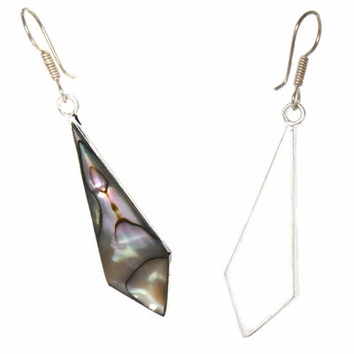 Abalone Diamond Shaped Dangle Earrings