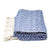 Recycled Cotton Decorative Throw Blanket with Tassels, Navy & White