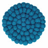 Felt Ball Trivet: Round, Teal