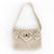 Macrame Shoulder Crossbody Bag, Cream with Button