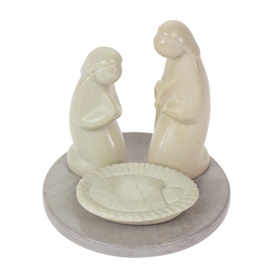 Soapstone Creche Kenya Nativity Set with Base