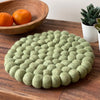 Felt Ball Trivet: Round, Sage